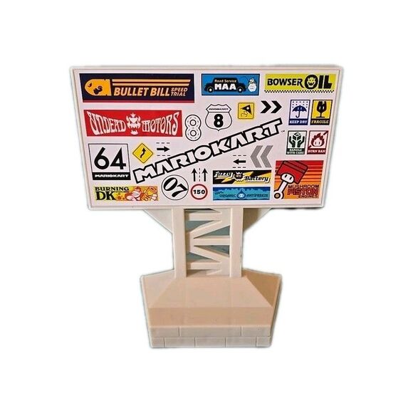 Mario Kart Hot Wheels Circuit Track Part Sign Curved Track Holder Replacement - Picture 1 of 7